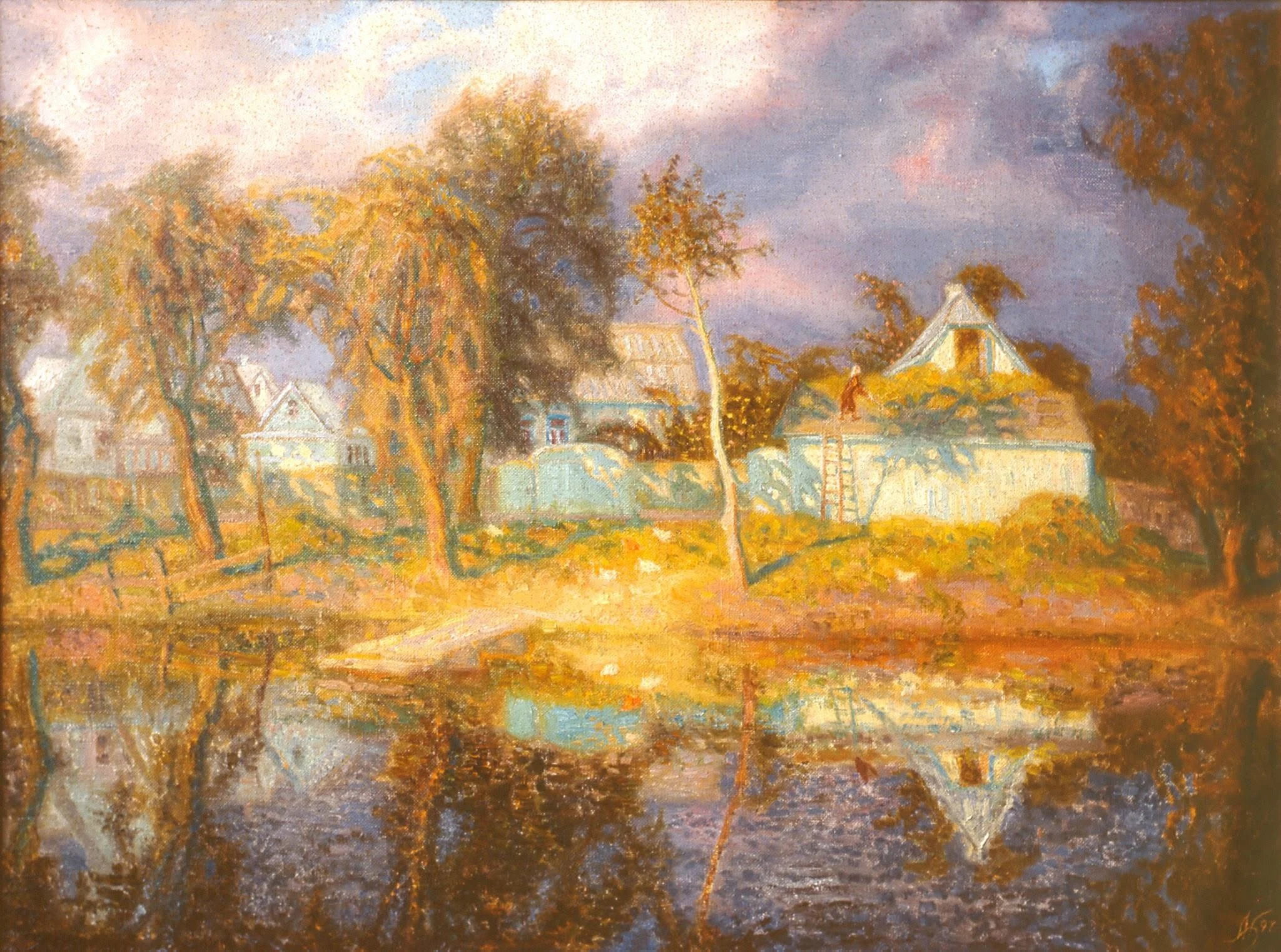 A Farmstead by the River by Borys Mykhaylov
