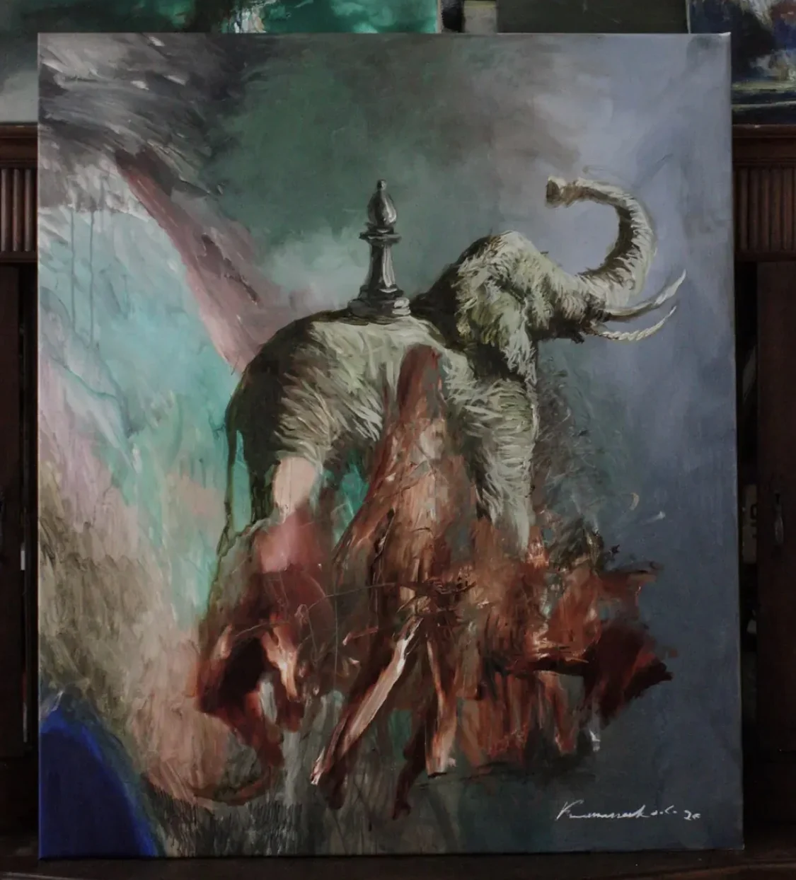 Elephant on an Elephant by Yevgen Klimenko